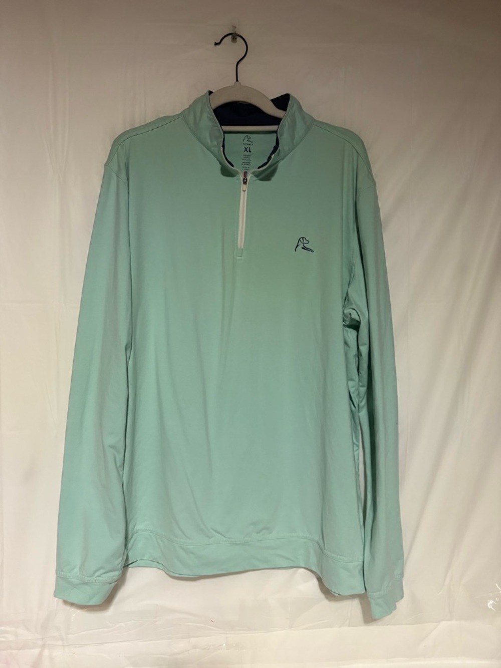 Rhoback Mint and Navy Quarter-Zip Pullover